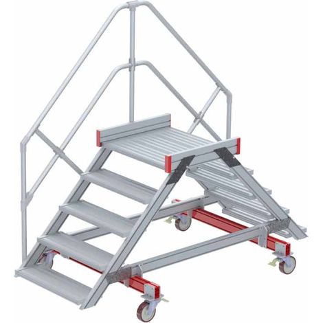 Euroline 512 mobiler Überstieg 45° Stufenausführung Alu gerieft Stufenbreite 800mm 5 Stufen