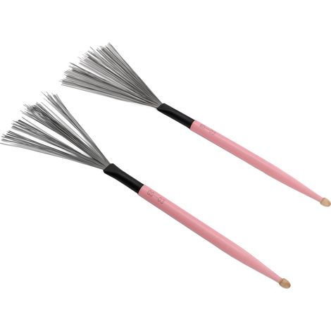 2PCS Baguettes de Batterie en Érable avec Brosse et Fil d'Acier pour Batteries Portables (1/5)