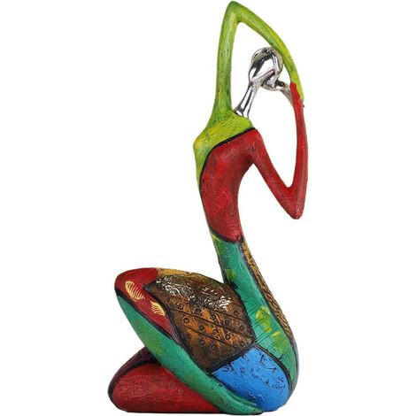 Art abstrait Femme Sculpture Figurines d'intérieur Décoration Maison Moderne Figure Colorée Peint Personnage Yoga Peinture à l'huile Statue (1/5)