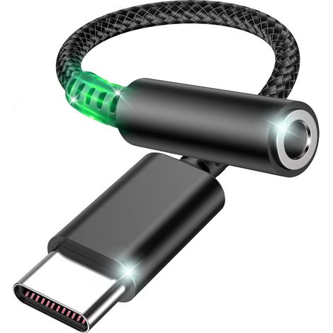 Adaptateur de Prise de Casque à 3,5mm, Adaptateur Jack USB Type C avec DAC, écouteurs Numérique Type C vers Audio Compatible avec Galaxy S21 S20 S20+ iPhone 15 Series, MacBook Pro, Huawei (1/5)