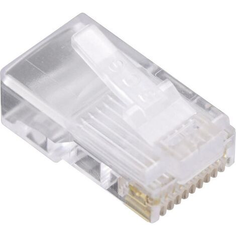 Fiche modulaire mâle pour câble rond BEL Stewart Connectors 1400-1000-06 RJ48 mâle, droit Pôle: 10P10C transparent 1 pc(s) D18870 (1/4)