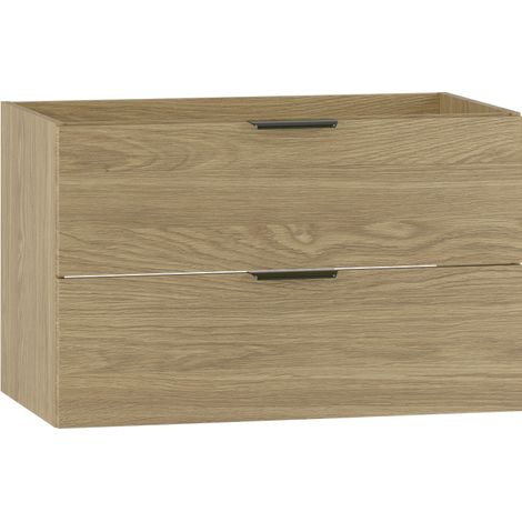 Waschtischunterschrank 80cm Astrid mit 2 Schubladen, Holzoptik