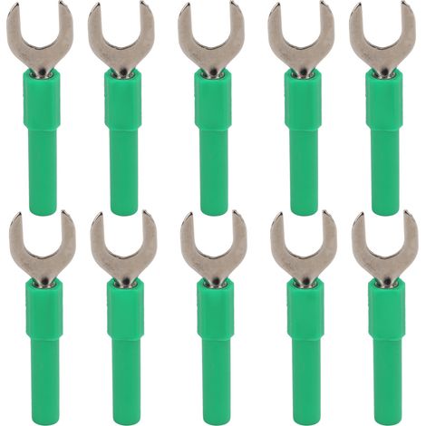 10 fiches banane type U en forme de U 8mm connecteurs banane pour multimètre application électronique vert (1/5)