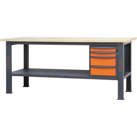 Beta C58BC-W2,1 4C/O Banco da lavoro con piano in legno 2,1 m e 4 cassetti (1/3)
