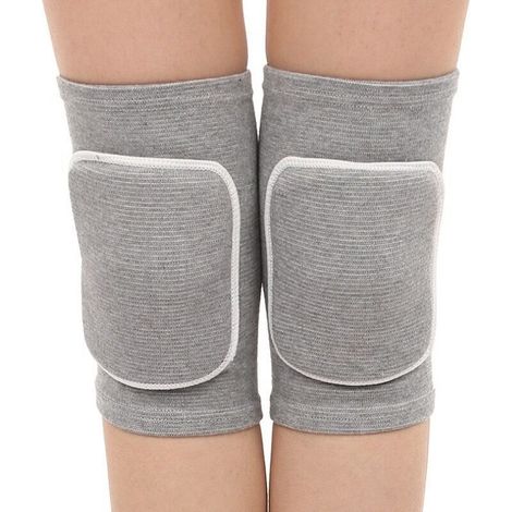 Lot de 2 genouillères de danse,genouillères protection sport de compression respirant et antidérapant maintien,genouillères élastiques unisexes,pour danse, football, jogging, yoga,Gris
