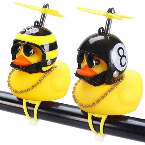 Para niños, bebés, adultos, deportes y actividades al aire libre. Timbre de bicicleta con forma de pato amarillo, bocina de bicicleta infantil, pato amarillo de goma. (1/5)