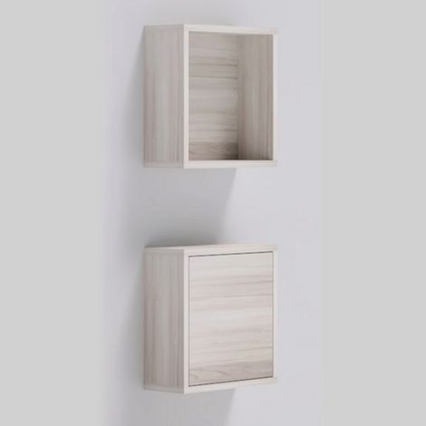 Ogomondo pensile a giorno in laminato e pensile con anta bagno larice bianco (1/3)