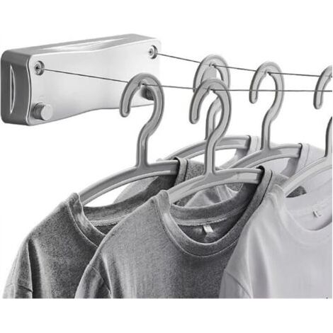 Corde à linge rétractable de 5,2 m, accessoires de salle de bain, corde à linge extensible rétractable (1/5)