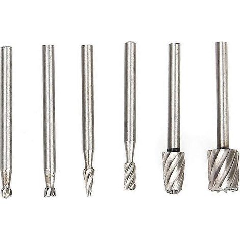 Jeu de 6 fraises HSS (tête de 3,17 mm à 8 mm)