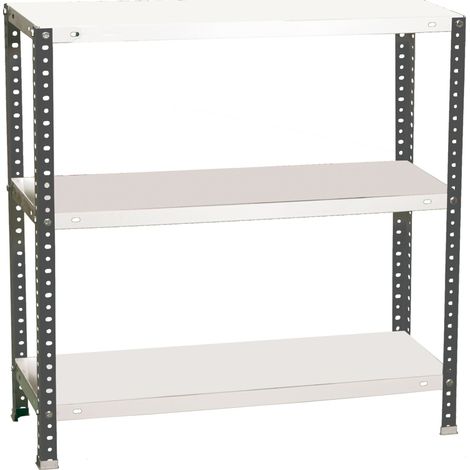 SimonRack Scaffale Portaoggetti, 900x800x300 mm, 3 Ripiani, Capacità di Carico e Punto di Flessione 100 kg, Metallo, Scaffale da Garage, Antracite/Bianco - Comfort