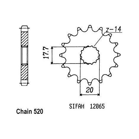 PIGNON 125 YZ 87-99 - DIVERS 12065CZ15