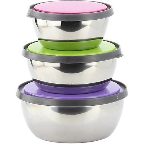 Ensemble de 3 boîtes de rangement empilables en acier inoxydable, compactes et peu encombrantes, avec couvercles étanches, idéales pour le camping, les pique-niques et les voyages. (1/3)