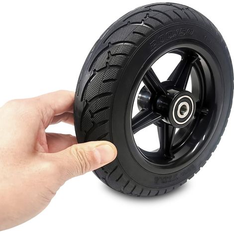 Roue Trotinette pour Électrique 8 Pouces Pneu Plein, Roue Avant, Pneu Trotinette Électrique 200x50, Pneus en Caoutchouc avec Moyeu, Non Pneumatique, Antidérapant, Résistant Aux (1/5)