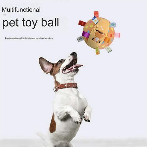 Balle interactive pour chien, jouet en peluche pour chien, balle de football avec sangles D-- (1/5)