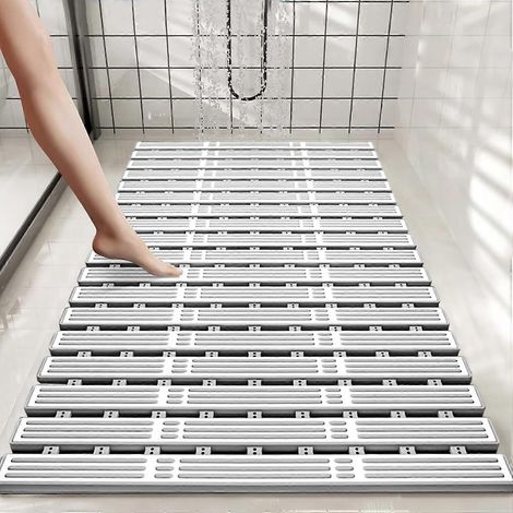 Tapis de douche antidérapant - Tapis de bain antidérapant - Grille de douche à ventouses, séchage rapide et drainage efficace - 68 x 40 cm (1/4)