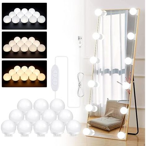 Mirror Light, 12 Bulbs LED Light Kit for Cosmetics Bathroom 3 Colours 10 Levels of Brightness (Mirror Not Included) (1/5)