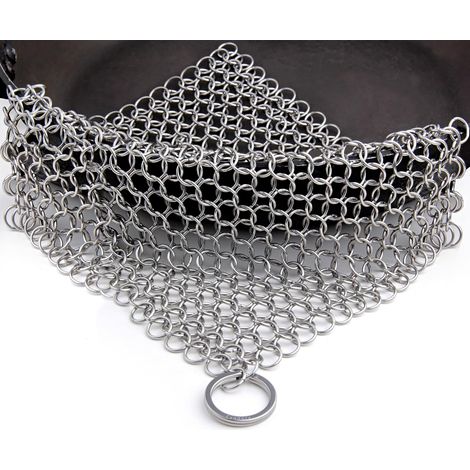 Filiyano-Nettoyant pour armures, 18 x 18 cm, pour fonte, tampon à récurer en acier inoxydable (1/5)