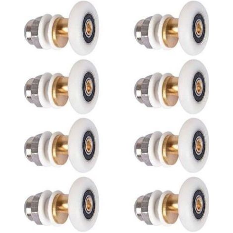 8 Pièces Roulettes Douche 25mm, Roulette Porte Coulissante Douche Roulement pour Porte de Douche (1/4)
