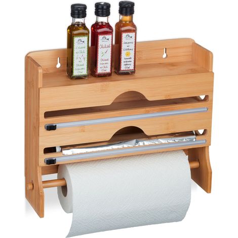 Soporte para rollos de pared fabricado en bambú