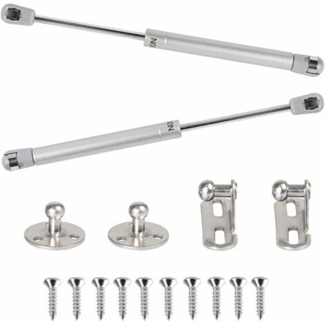 BUNTHAUS 2pcs Ressort à Gaz 100N Vérins à Gaz Hydraulique Bras Pneumatique pour Levage Amortisseur à Gaz 90 Degres avec Vis Charnière Porte Placard pour Ouverture Douce Armoire Meuble Cuisine - 265mm (1/4)