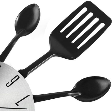 Horloge Murale - 41 cm - Chiffres Noirs Larges - Mouvement Quartz Silencieux - Acier Inoxydable - Pour Cuisine Salle À Manger Restaurant - 1 Pièce (1/5)