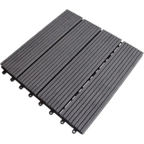 Dalle de jardin d'aménagement extérieur Résistante et élégante 30 x 30 x 2 cm Gris anthracite TRENDYFLAIR (1/2)