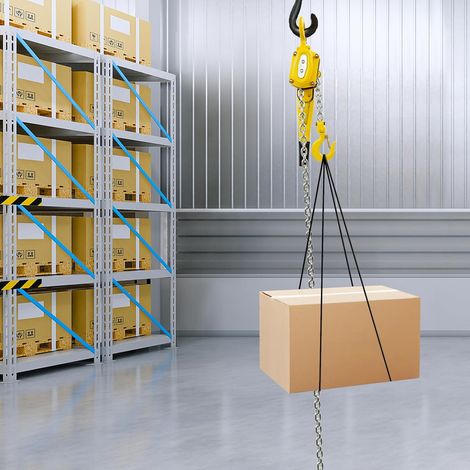 1.5 Ton Manual Lever Chain Hoist  Hand Chain Hoist 9.84ft Lift Alloy Steel Ratchet Puller for Heavy Lifting Construction/Warehouse/Garage Ideal for Tradesmen & Industrial Users ﻿ (Silver+Yellow) (1/5)