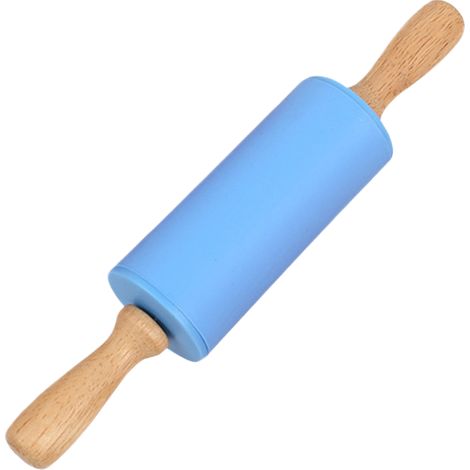 Rouleau À Pâtisserie En Silicone - Surface Antiadhésive - Poignées En Bois - Pour Pâte À Pizza Et Pâtisserie - 1 Pièce (1/5)