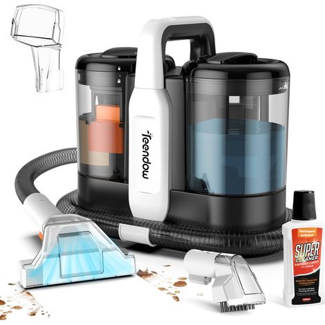 Teppich- und Sofareiniger 450 W – Teendow – 11 kPa – 1,5 l / 0,8 l Tank – Leichtgewicht 4 kg – 3 m Kabel – Inkl. Bürste