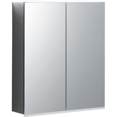 Armoire de toilette Geberit Option Plusavec éclairage et deux portes: Largeur 60cm, Hauteur 70cm, Profondeur 17.2cm, , miroir extérieur, miroirs intérieur et extérieur
