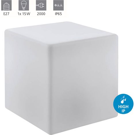 Lampe de sol Bottona Blanc L: 30cm H: 30cm avec câble + prise IP65 (1/5)