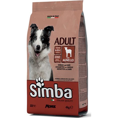CROCCHETTE PER CANI 'SIMBA' agnello - kg 4 - MONGE
