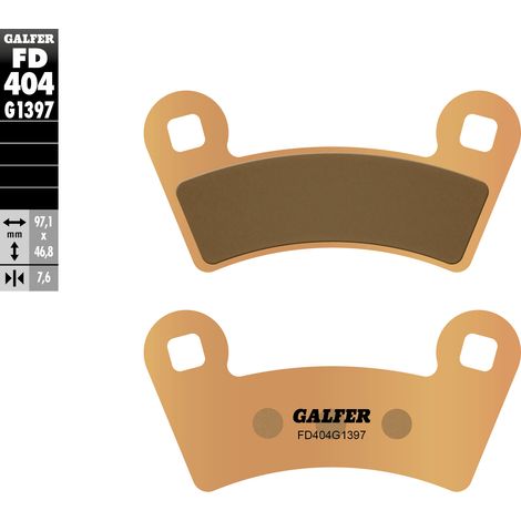 Pastillas de freno Galfer KH456 de metal sinterizado (doradas) para ATV Polaris (delanteras)