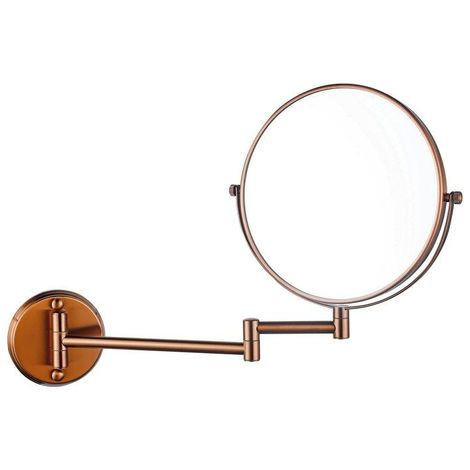 FugaFlow miroir de maquillage - 20cm - rond - PVD - cuivre brossé (1/5)