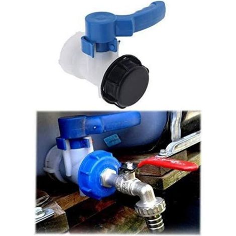 Adaptateur robinet IBC - Polyéthylène haute densité Écrou en aluminium - Récipients IBC standard - Filetage 62 mm (1/5)