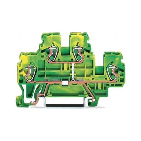[NEUWERTIG] B-Ware Wago 870 507 Doppelstock Schutzleiterklemme 5 Mm Zugfeder Pe Grün Leiterklemme (1/4)