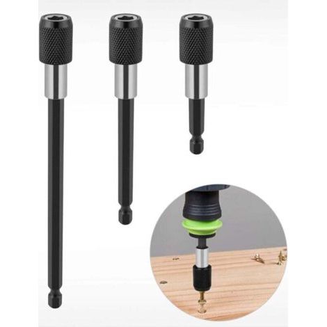 Schnellwechsel-Bithalter, magnetische Bohrverlängerung, 1/4"-Schlüsselring, Bohrkopfadapter, Sechskant-Bohrschaftset, Schraubendreherbits und Handschraubendreher, 3-teilig