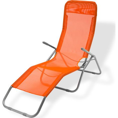 Sonnenliege Gartenliege Virginia Beach orange Relaxliege Strandliege Liegestuhl (1/5)