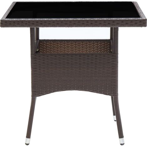 Maison Exclusive - Garten-Esstisch Braun Poly Rattan