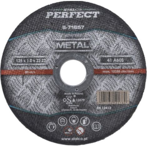 Disco de corte de metal Stalco - Plano ø 125 x 1,0 x 22,23 mm S-71657 (1/2)