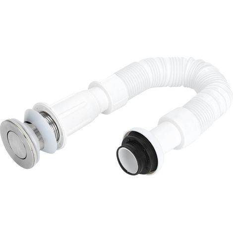 Tuyau d'évacuation simple de 37 mm pour lavabo de cuisine, anti-odeurs, coude en S, raccord d'évier de cuisine (1/5)