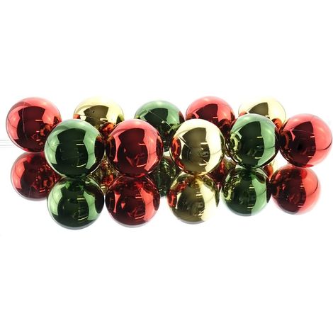 Bruchfeste Weihnachtskugeln 3-Farben-Mix Ø 6 cm aus Kunststoff - 10er Set