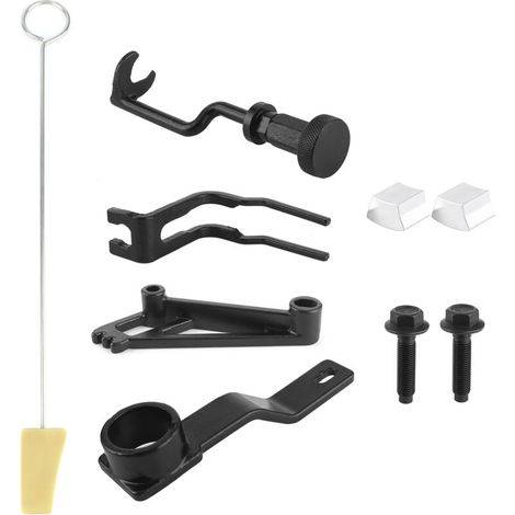 9-piece engine repair tool kit for crankshaft alignment and camshaft locking, valve spring compressor tool included for 4.6 V8 engine, for automotive workshop. (1/5)
