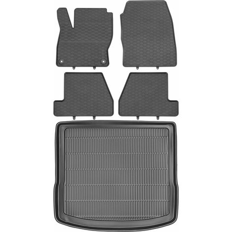Juego de alfombrillas de goma para coche y alfombrilla para maletero para Ford Focus III Estate (2011-2018).