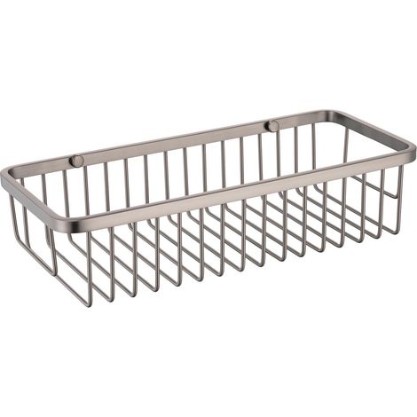 Milos Colore Gunmetal Grey Rectangular Wall Mounted Wire Basket
