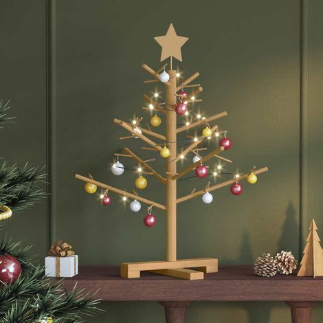 vidaXL Arbre de Noël en bois Marron 75 cm Bois de pin massif (1/5)