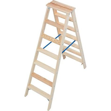Échelle double à marches en bois, Krause 2x8 marches, 818454