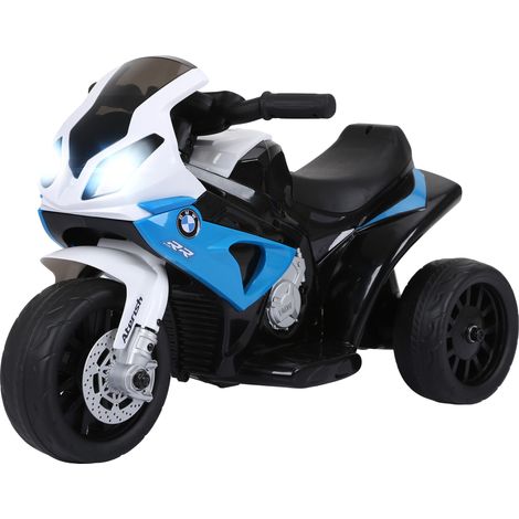Moto électrique enfant BMW S1000RR 18-36 mois 2,5 km/h 20 kg 66x37x44 cm Bleu