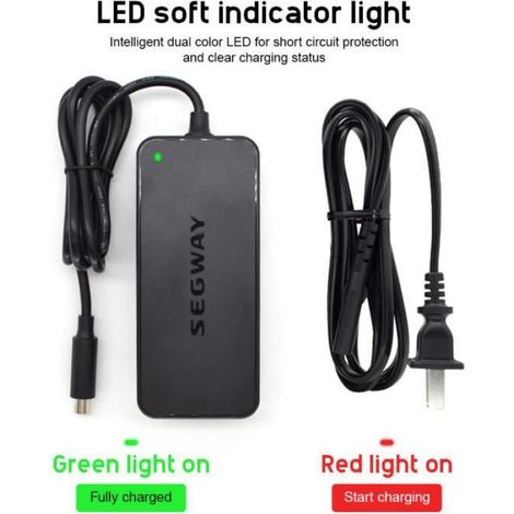 Chargeur - 42 V 71 W - Pour Segway ES1 ES2 ES3 ES4 Ninebot MAX - Entrée 100-240 V - LED Bicolore - 1 Pièce (1/4)