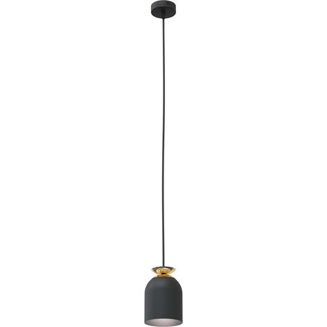 Sospensione Contemporanea 1 Luce Target In Acciaio Nero E Oro